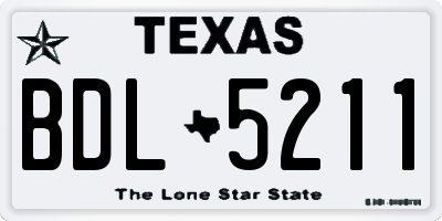 TX license plate BDL5211