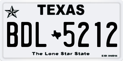 TX license plate BDL5212