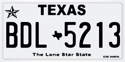 TX license plate BDL5213
