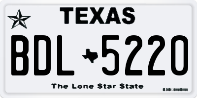 TX license plate BDL5220