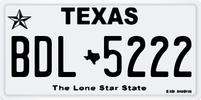 TX license plate BDL5222