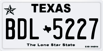 TX license plate BDL5227