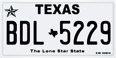 TX license plate BDL5229