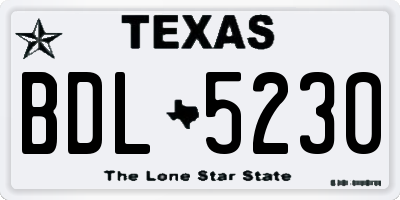 TX license plate BDL5230