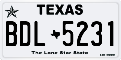TX license plate BDL5231