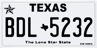 TX license plate BDL5232