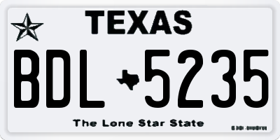 TX license plate BDL5235