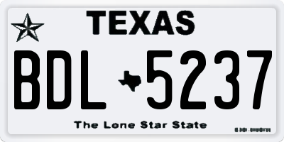 TX license plate BDL5237