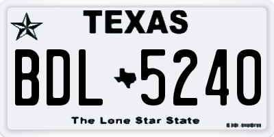 TX license plate BDL5240