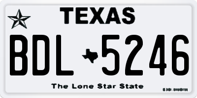 TX license plate BDL5246