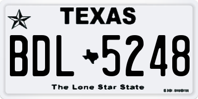 TX license plate BDL5248