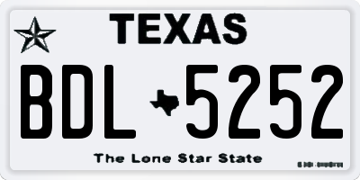 TX license plate BDL5252