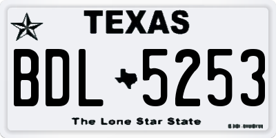 TX license plate BDL5253
