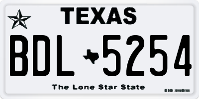 TX license plate BDL5254
