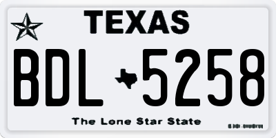 TX license plate BDL5258