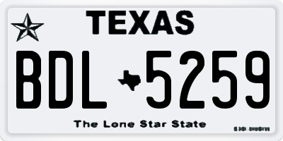 TX license plate BDL5259