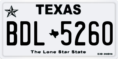 TX license plate BDL5260
