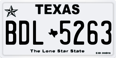 TX license plate BDL5263