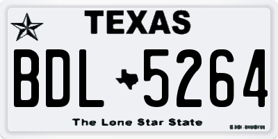 TX license plate BDL5264