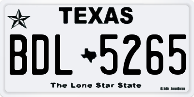 TX license plate BDL5265