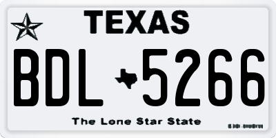 TX license plate BDL5266