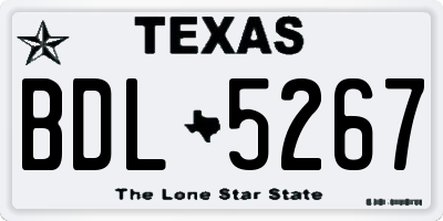 TX license plate BDL5267