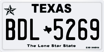 TX license plate BDL5269