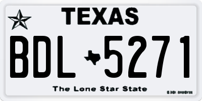 TX license plate BDL5271