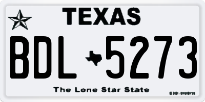 TX license plate BDL5273