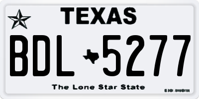 TX license plate BDL5277
