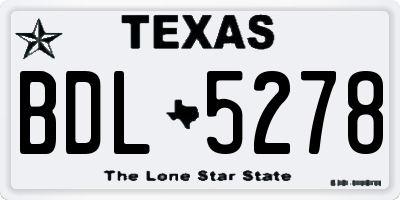 TX license plate BDL5278
