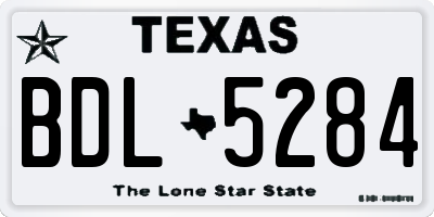 TX license plate BDL5284