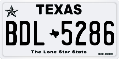 TX license plate BDL5286