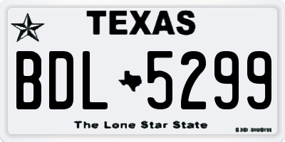TX license plate BDL5299