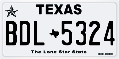 TX license plate BDL5324