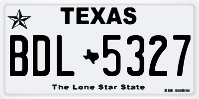 TX license plate BDL5327
