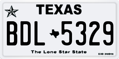 TX license plate BDL5329