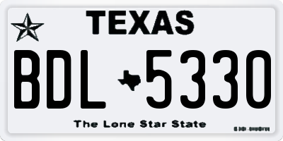 TX license plate BDL5330