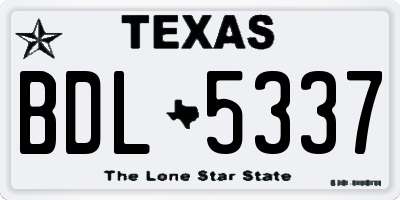 TX license plate BDL5337