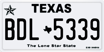TX license plate BDL5339