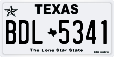 TX license plate BDL5341