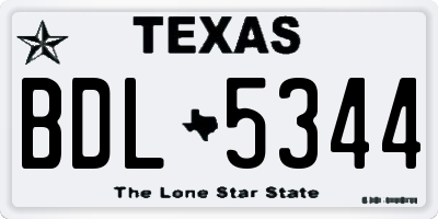 TX license plate BDL5344