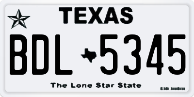 TX license plate BDL5345
