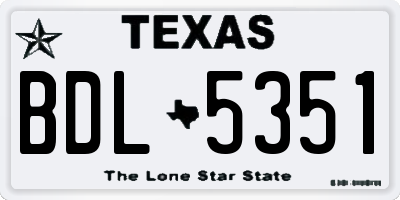 TX license plate BDL5351