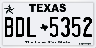 TX license plate BDL5352