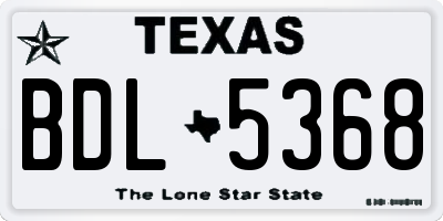 TX license plate BDL5368