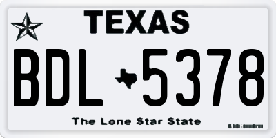 TX license plate BDL5378