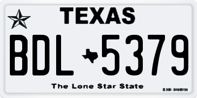 TX license plate BDL5379