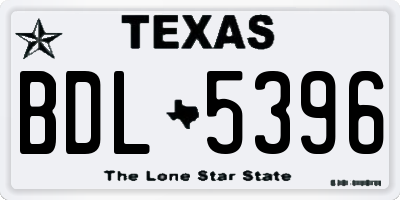 TX license plate BDL5396