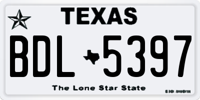 TX license plate BDL5397